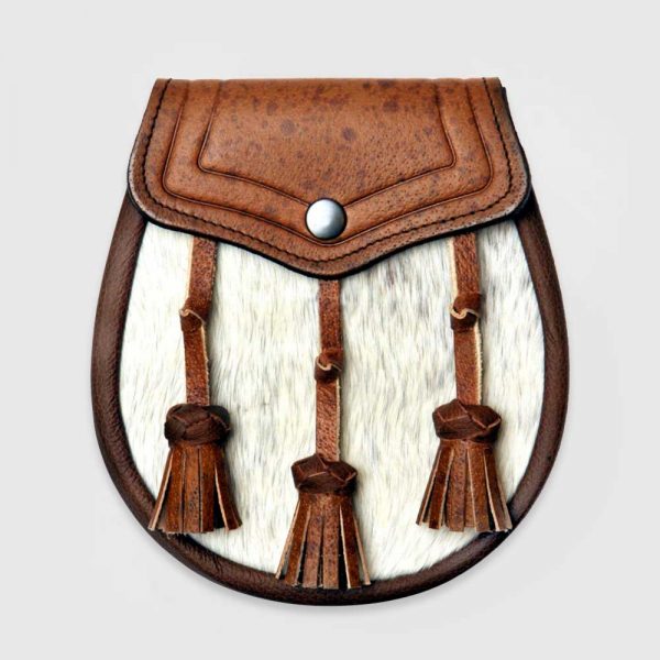 Semi-Dress Sporran – Brown Pigskin with Classic Detailing