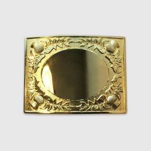 Brass Thistle Belt Buckle