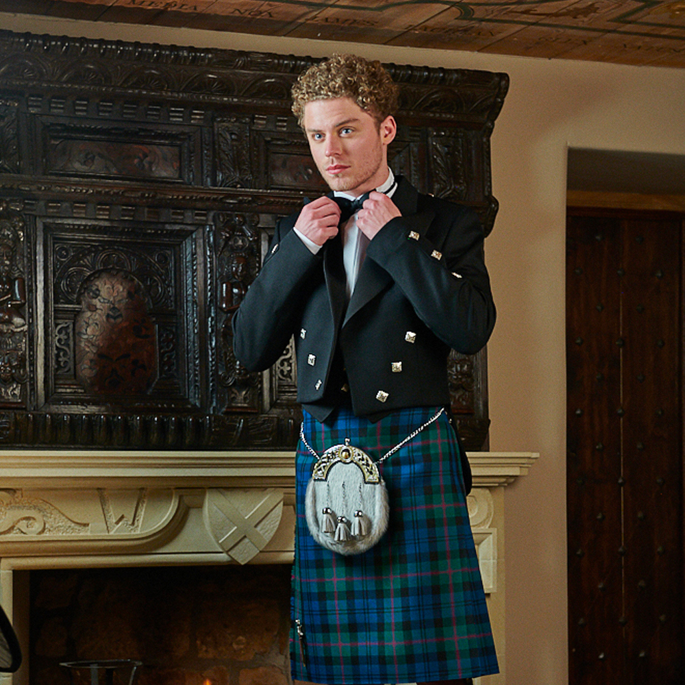 A Scotsman In Full Kilt Formal Wear Including A Bonnie Prince Charlie ...