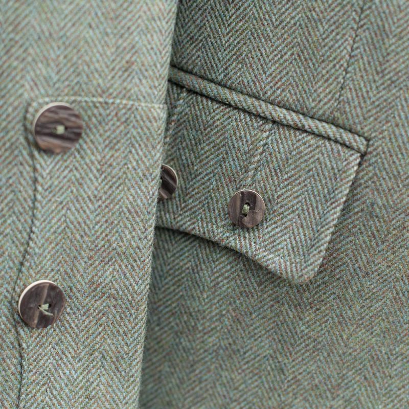 Tweed Kilt Jacket + Waistcoat (Clunie) - Moss - Artisans of Scotland