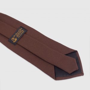 brown twill tie rear picture