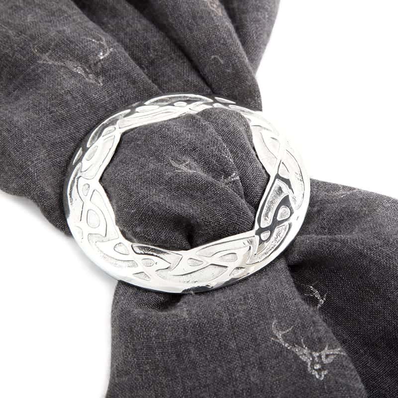 Pewter Celtic Scarf Ring Scotland